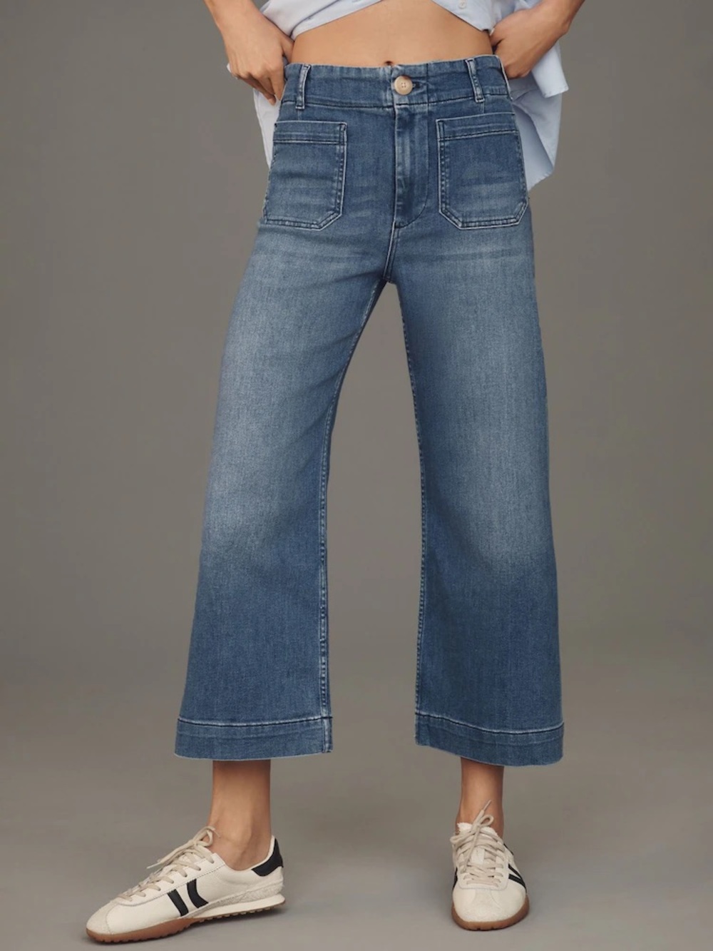 High-Rise Wide-Leg Crop Colette Jeans - Blue